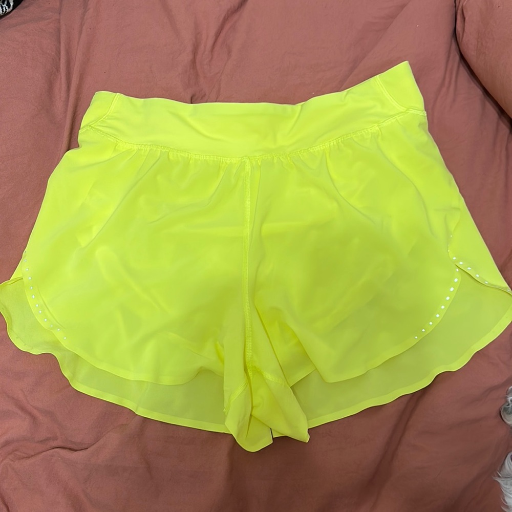 Fast and Free electric lemon lululemon shorts